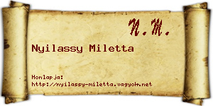 Nyilassy Miletta névjegykártya